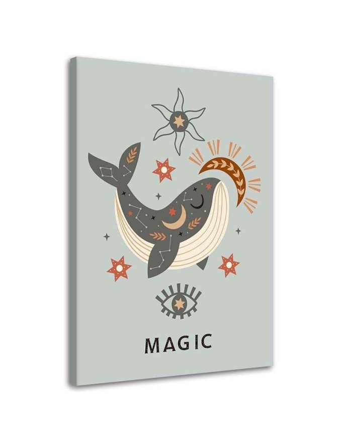 Obraz do pokoju dziecięcego - Magiczny wieloryb | FEEBY