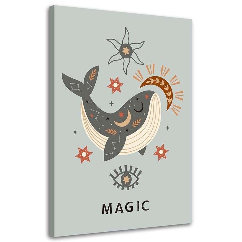 Obraz do pokoju dziecięcego - Magiczny wieloryb | FEEBY