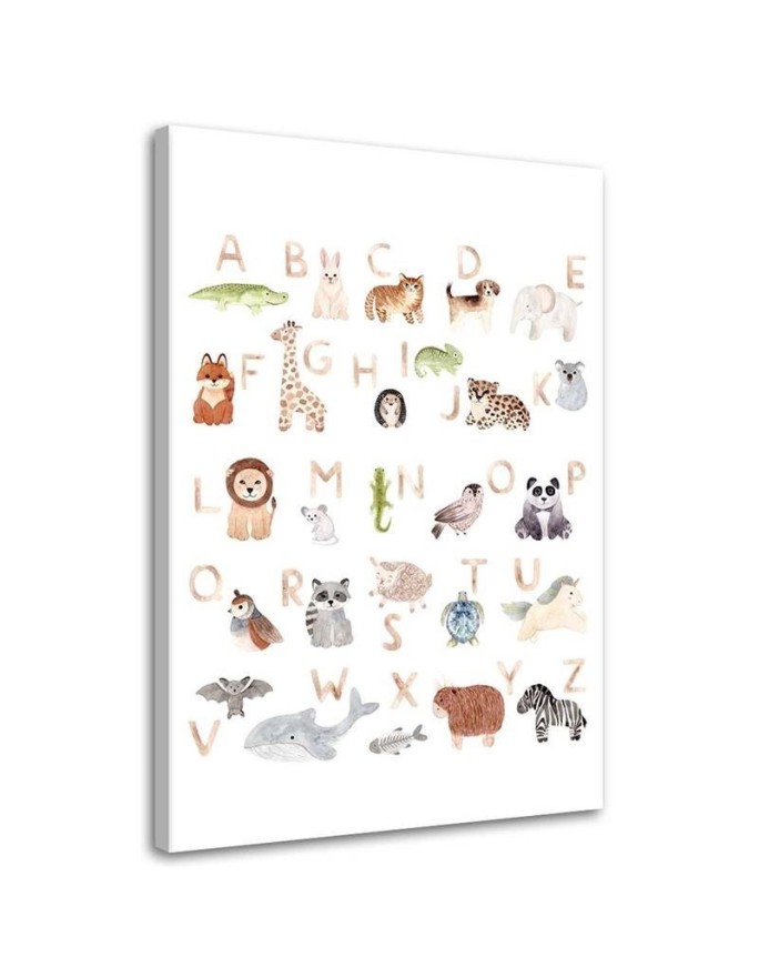 Leinwandbild - Alphabet mit Tieren | Feeby