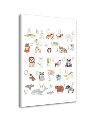 Decorative Canvas prints for children's room - Alphabet with animals | FEEBY