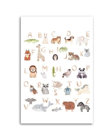 Leinwandbild - Alphabet mit Tieren | Feeby