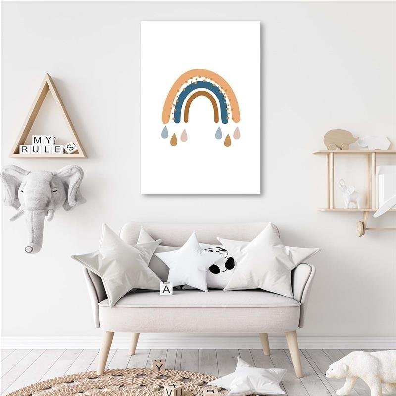 Wandbild für Wohnzimmer - Regenbogen-Wetter | Feeby