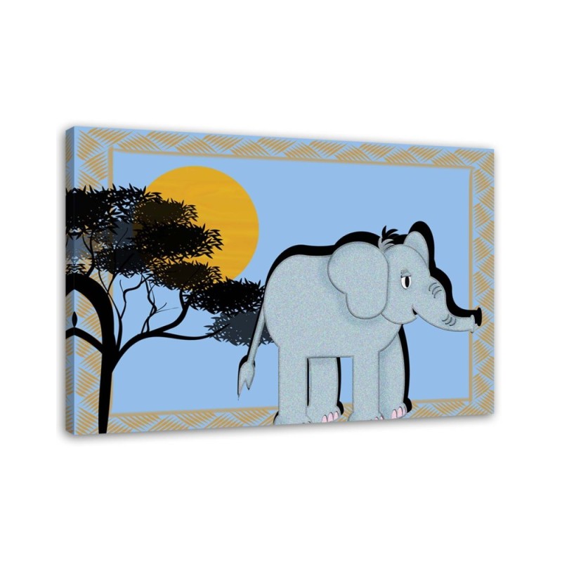 Wandbild für Wohnzimmer - Afrikanischer Elefant | Feeby