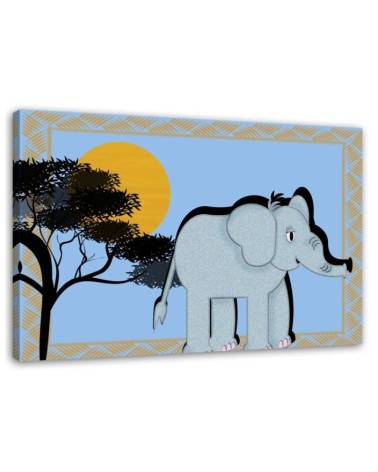 Wandbild für Wohnzimmer - Afrikanischer Elefant | Feeby