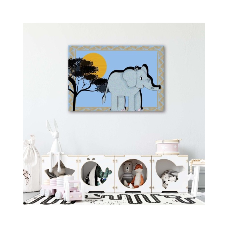 Wandbild für Wohnzimmer - Afrikanischer Elefant | Feeby