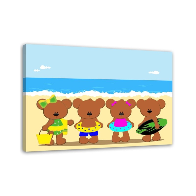 Bild auf Leinwand - Bären am Strand | Feeby