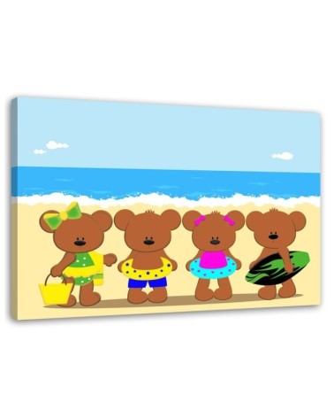 Printed picture for children - Bears on the beach | FEEBY