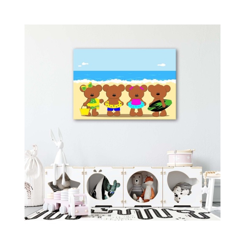 Bild auf Leinwand - Bären am Strand | Feeby