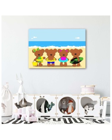 Bild auf Leinwand - Bären am Strand | Feeby