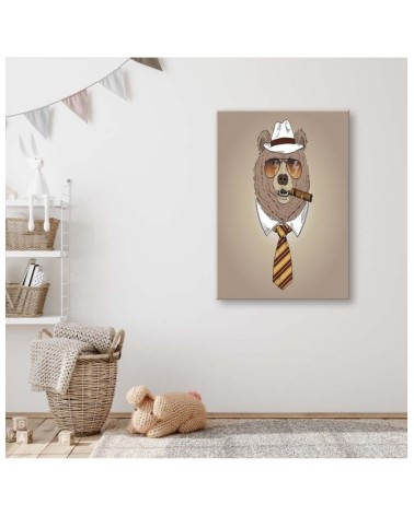 Modernes Wandbild - Bär mit Zigarre | Feeby