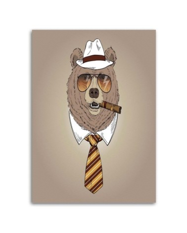 Modernes Wandbild - Bär mit Zigarre | Feeby