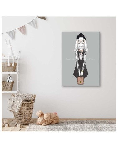 Dekoratives Leinwandbild - Hase im Rock | Feeby