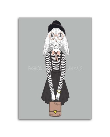 Dekoratives Leinwandbild - Hase im Rock | Feeby