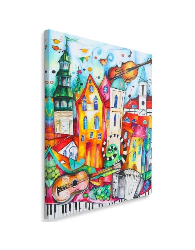 Obraz na płótnie canvas dla dzieci - Kolorowe muzyczne miasteczko