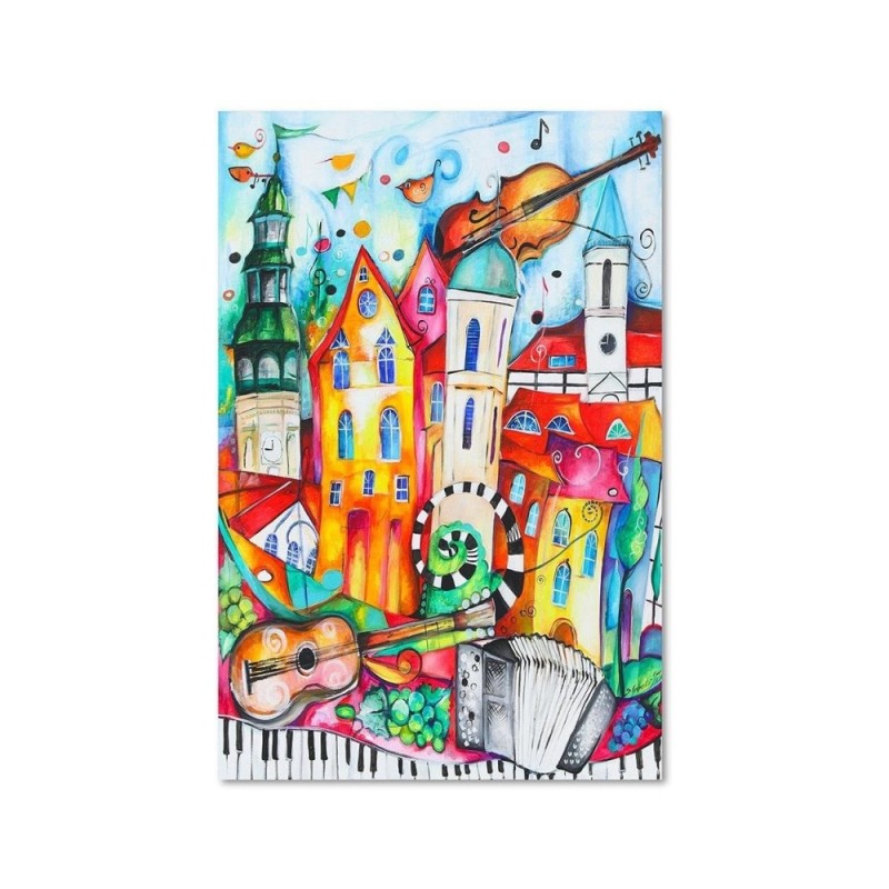 Leinwandbild - Bunte Musikstadt | Feeby