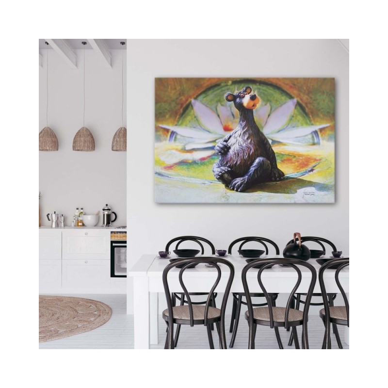 Wandbild für Wohnzimmer - Braunbär - Figürchen | Feeby