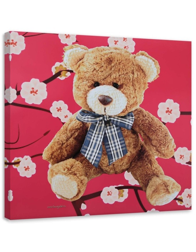 Bild auf Leinwand - Plüsch auf rosa Hintergrund | Feeby