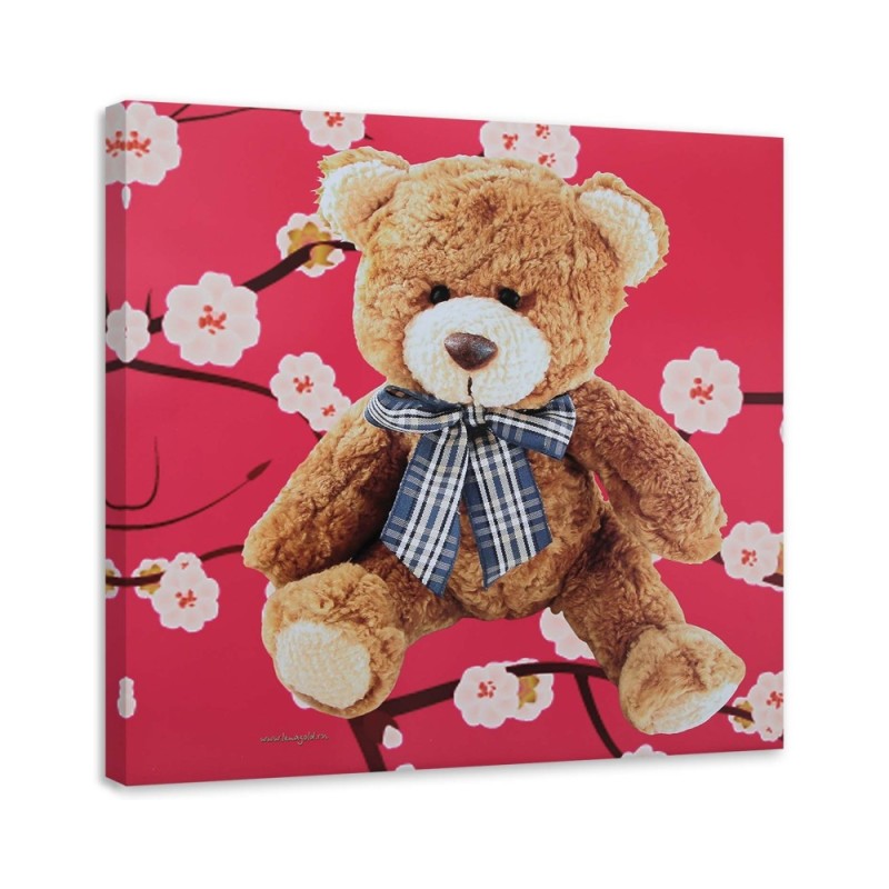 Bild auf Leinwand - Plüsch auf rosa Hintergrund | Feeby