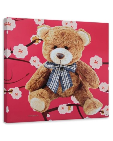 Bild auf Leinwand - Plüsch auf rosa Hintergrund | Feeby