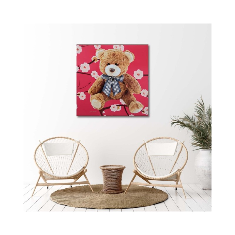 Bild auf Leinwand - Plüsch auf rosa Hintergrund | Feeby