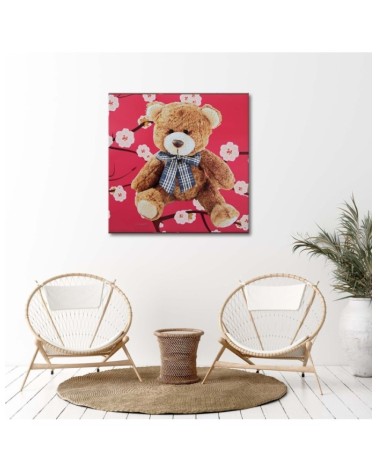 Bild auf Leinwand - Plüsch auf rosa Hintergrund | Feeby