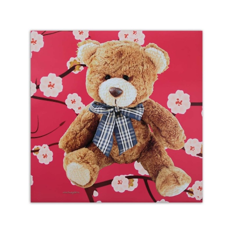 Bild auf Leinwand - Plüsch auf rosa Hintergrund | Feeby