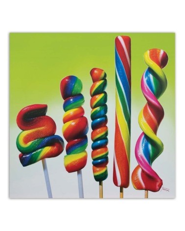 Wandbild für Wohnzimmer - Fünf bunte Lutscher | Feeby