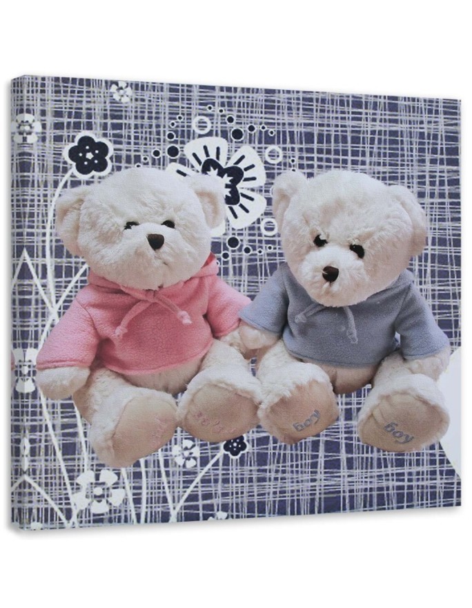 Modernes Wandbild - Zwei weiße Teddys | Feeby