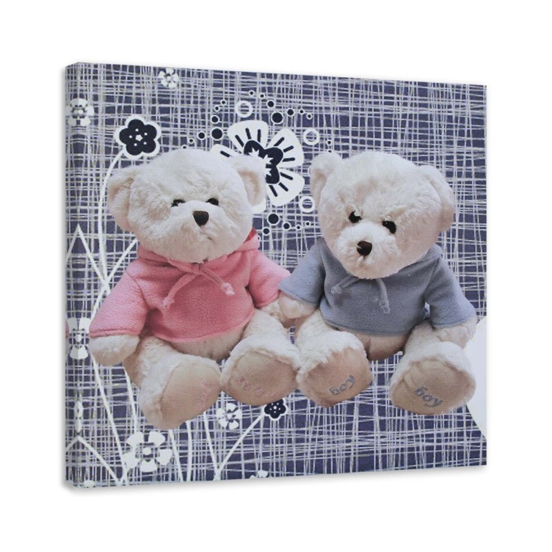 Modernes Wandbild - Zwei weiße Teddys | Feeby