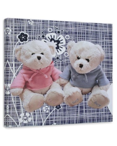 Modernes Wandbild - Zwei weiße Teddys | Feeby