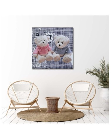 Modernes Wandbild - Zwei weiße Teddys | Feeby