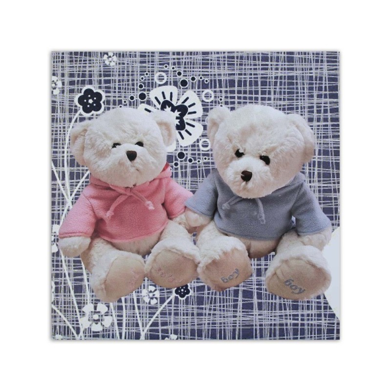 Modernes Wandbild - Zwei weiße Teddys | Feeby