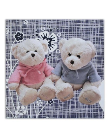 Modernes Wandbild - Zwei weiße Teddys | Feeby