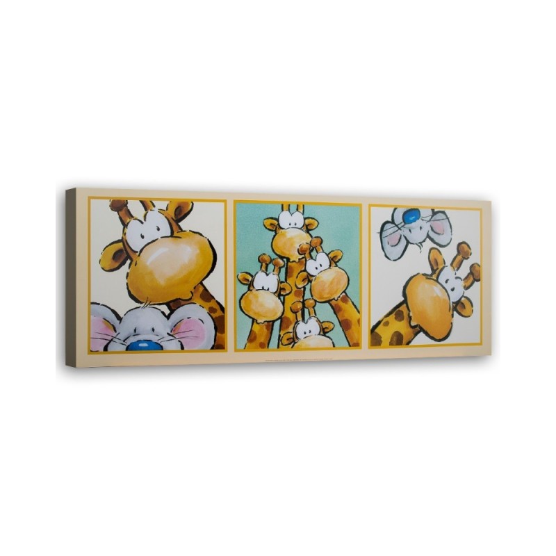 Bild auf Leinwand - Giraffe und Maus | Feeby