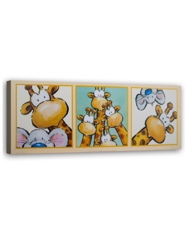 Canvas prints for children's room - Giraffe and mouse | FEEBY