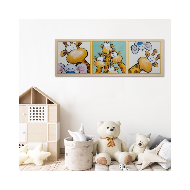 Bild auf Leinwand - Giraffe und Maus | Feeby