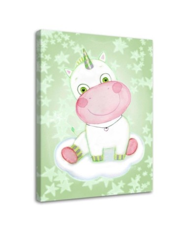 Canvas prints for a child - Green unicorn Marta Horodniczy | FEEBY
