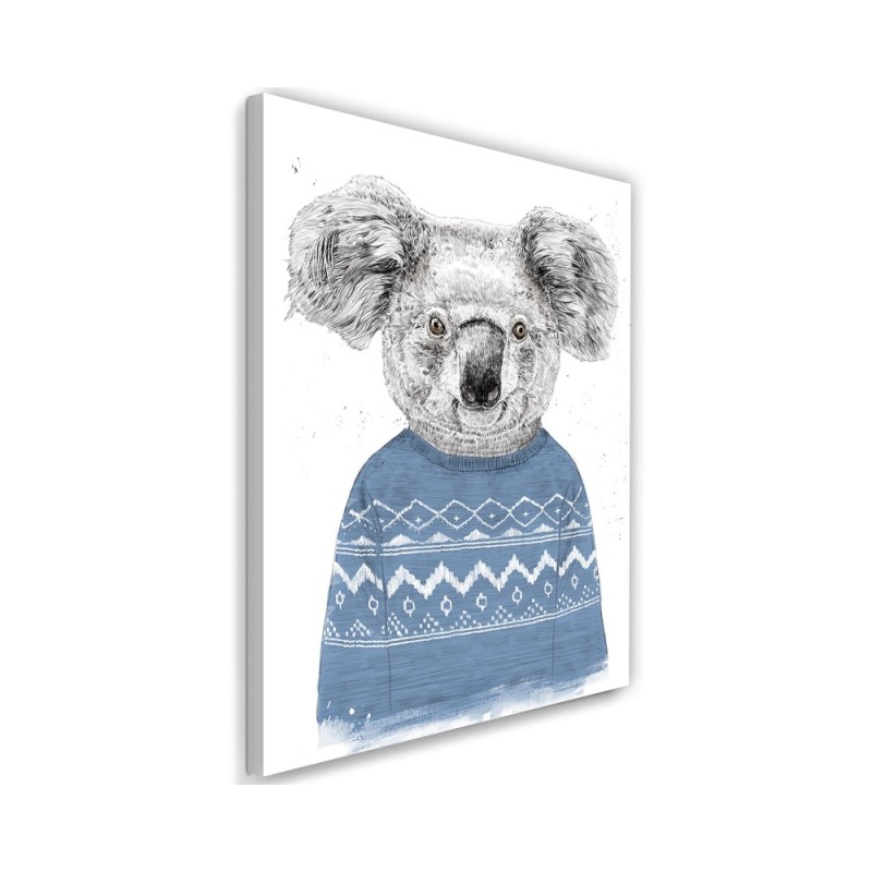 Obraz - Miś koala w niebieskim świątecznym sweterku Balazs Solti