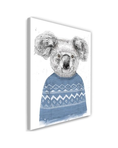 Canvas prints - Koala bear in blue Christmas jumper Balazs Solti | FEEBY