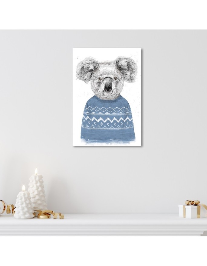 Obraz - Miś koala w niebieskim świątecznym sweterku Balazs Solti