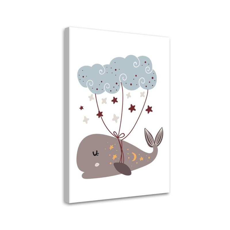 Leinwandbild - Wal und Wolke Boho | Feeby