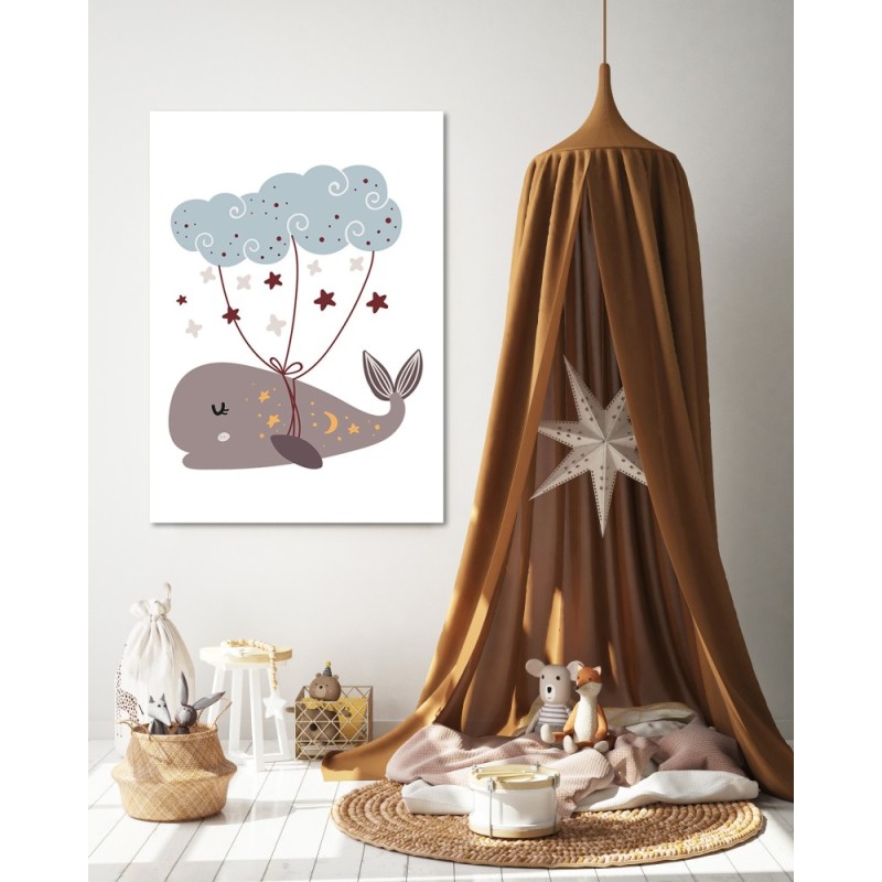 Leinwandbild - Wal und Wolke Boho | Feeby