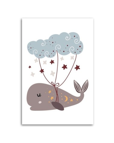 Leinwandbild - Wal und Wolke Boho | Feeby