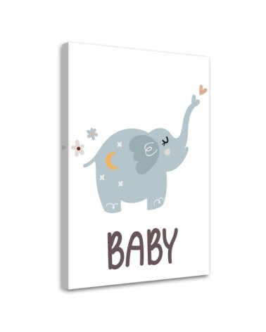 Canvas prints for children - Elephant Baby Kids Boho | FEEBY