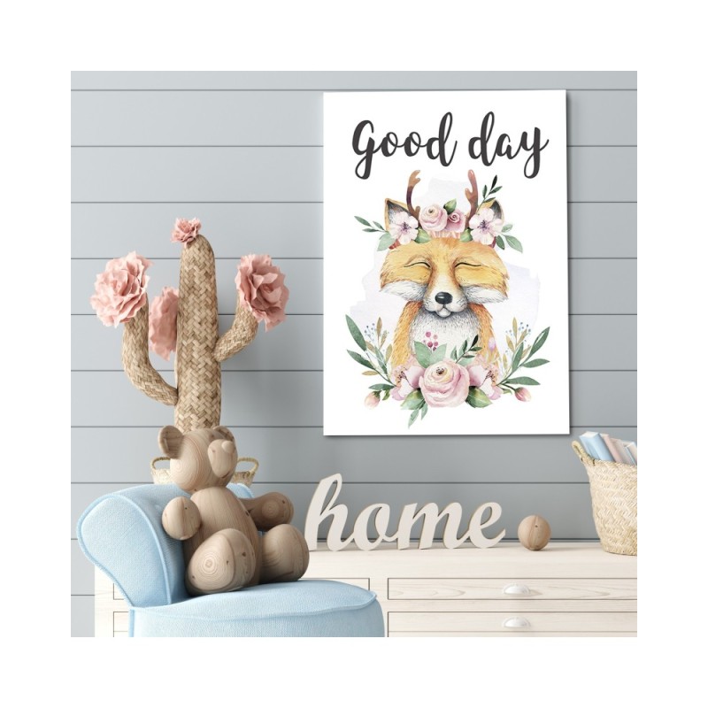 Obraz drukowany - Lis Kwiaty Dla dzieci | FEEBY