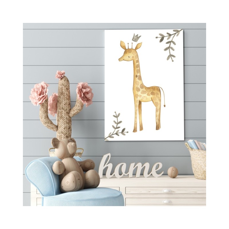 Wandbild für Wohnzimmer - Giraffe für Kinder | Feeby
