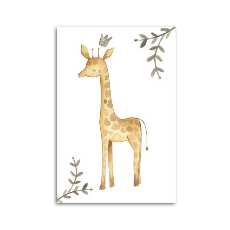 Wandbild für Wohnzimmer - Giraffe für Kinder | Feeby