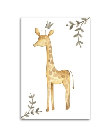 Wandbild für Wohnzimmer - Giraffe für Kinder | Feeby