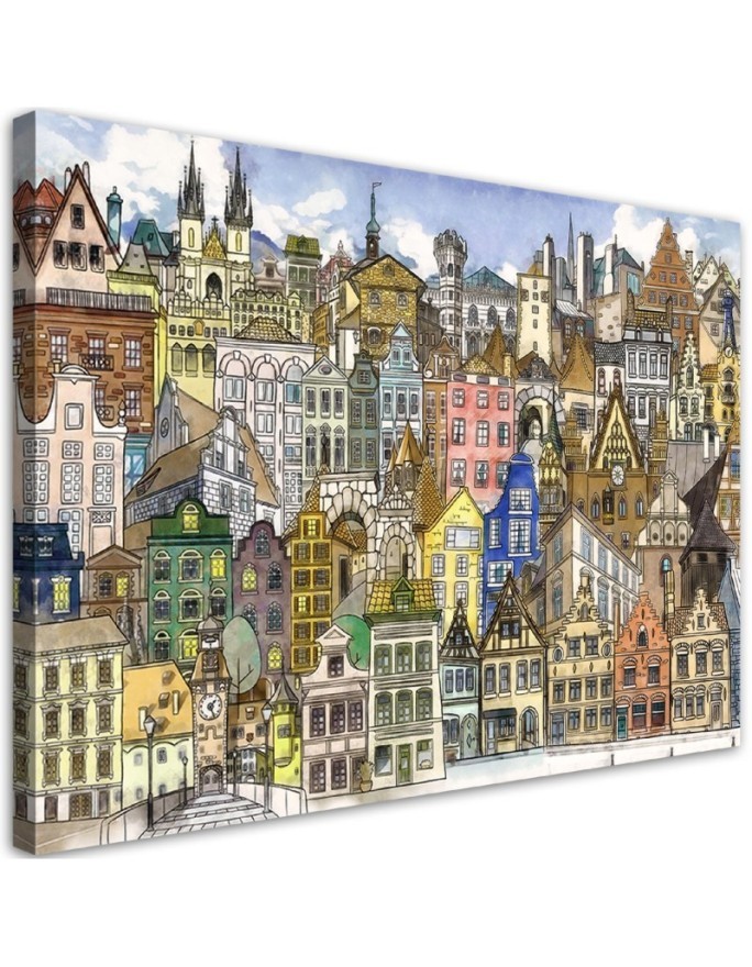 Canvas prints for children's room - Colourful city | FEEBY