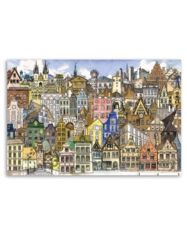 Bild auf Leinwand - Fröhliche Stadt | Feeby